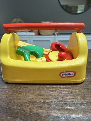 VIntage 1990 Little Tikes My First Tool Box Tool Carrier with 2 Tools USA Drill