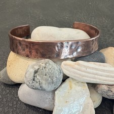 Brazalete tobillera 100 % cobre puro hecho a mano 1/2” para hombre y mujer puño martillado