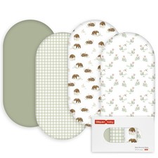 Gllquen Bassinet Sheets 4 Pack Breathable Cozy Fitted Mattress 32"x16"