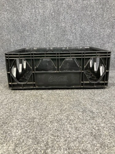 Vintage Orbis Coca Cola Plastic Case Crate Tray Black Stackable Model NPL-410