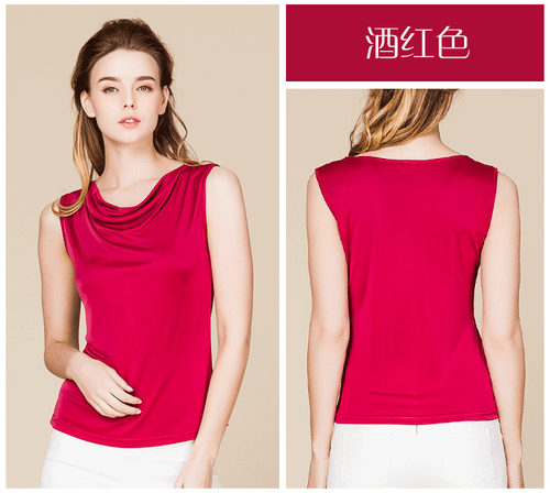 Womens Sleeveless Real Silk Tank Top Slim Fit Summer Blouse T Shirt Fashion Lady - Bild 21 von 35