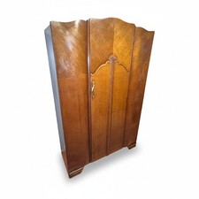Art Deco Lebus Wardrobe 1930s Walnut Veneer Single Door Gentleman’s Wardrobe