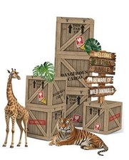 Jungle Safari Party Decorations   10 Inch Jungle Theme Favor Boxes with Wild