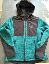 Revolution Race Damen Fleecejacke mit Kapuze, T&uuml;rkis/Schwarz in -L-
