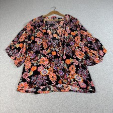 Josie Natori Robe Women Medium Black Floral K...