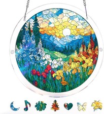 Dawn Flower Acrylic Puzzle Suncatcher Window Hanging Home Garden Decor