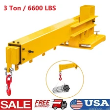 Forklift Mobile Crane 6600lbs/3T Forklift Attachment Jib Boom Adjustable Angle