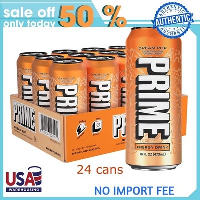 Prime Sugar Free Energy Drink, Dream Pop, 16 fl oz 24 Pack, Cans, 200mg Caffeine
