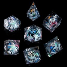Liquid Core DND Dice Set, 7pcs Sharp Edge Dice for Role Playing Dungeons and ...
