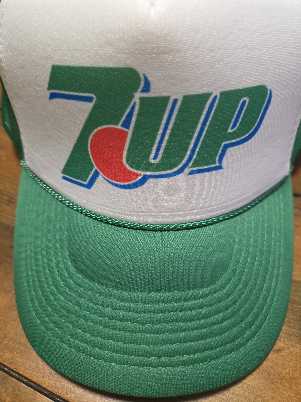VTG 1980s 7UP Trucker Hat Nissun Cap Deadstock Foam Snapback Green White NOS image 8