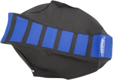 SDG 95945KBK 6-Ribbed Seat Cover - Black Ribs, Blue Top, Black Sides