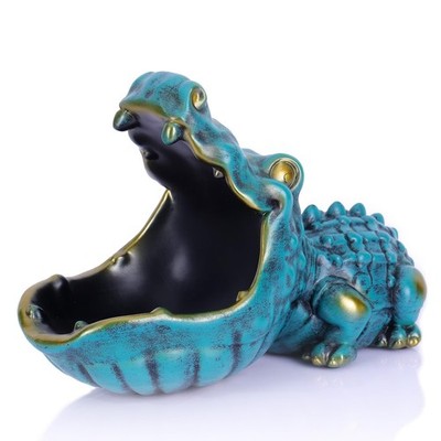 orenm Alligator Statue Home Decorative Candy Bowl Resin Alligator Figurine Sc...
