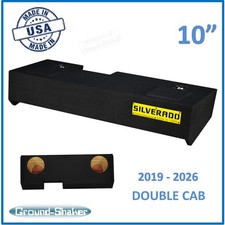 2019-2026 Chevy Silverado Double Cab Truck Sub Box 10" Dual Subwoofer Enclosure