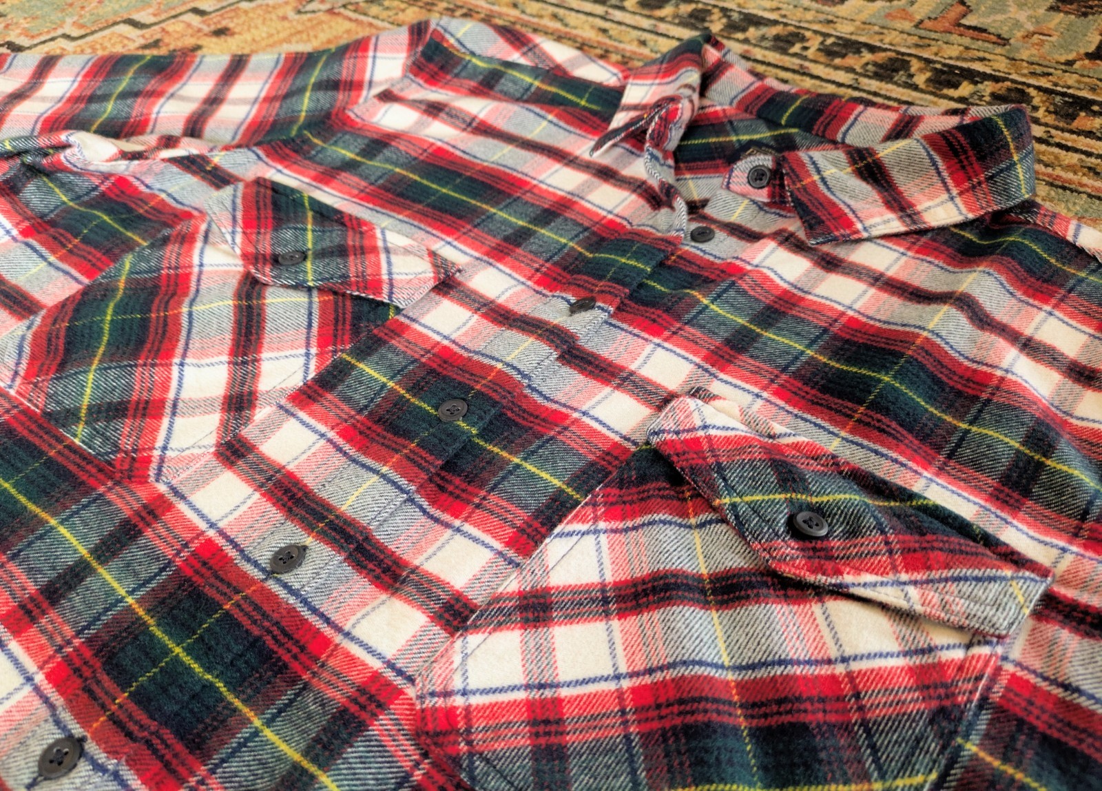 Pendleton Women's Elbow Patch Cotton Flannel Red/… - image 5