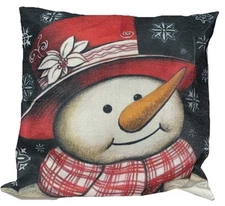 Christmas Snowman Pillow 18x18 Inch Winter Decorations Throw Pillow Winter 17”