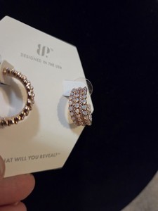 Authentic Bomb Party Rose Gold Plated Lab-Created Moonstone Hoop Earrings ER87513