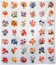 Fabrics Flowers. Cotton Charm Packs, Fat Quarters Bundles, 42 Different Motifs.