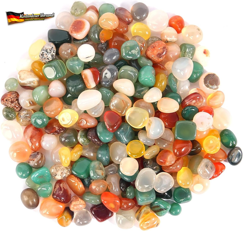 500G Edelsteine Klein Natürliche Bunter Trommelsteine Achat Trommelsteine Halbed