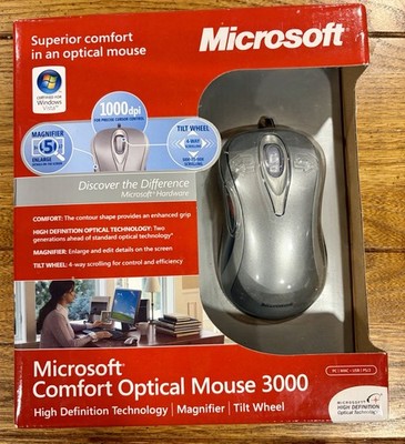 Microsoft Comfort Optical Mouse 3000 Magnifier PC MAC. Model 1043. NEW Sealed