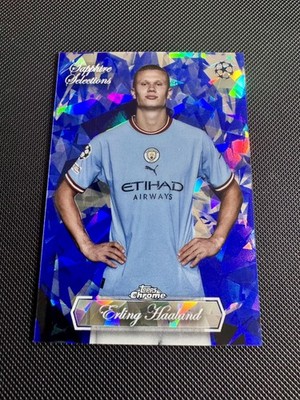 Erling Haaland 2022-23 Topps Chrome UEFA Sapphire Selections #SS-9 Man City