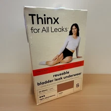 Thinx Underwear Reusable Bladder Leak Hi-Waist,Light Absorbency Beige Small