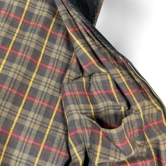 Oxford Blue Waxed Cotton Field Vest Gilet Black Corduroy Plaid Lining XL UK 44 - Image 4 of 4