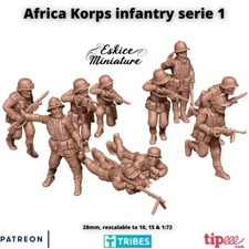 Eskice Miniatures WW2 German Afrika Korps Infantry Squad 1 WWII Bolt Action 28mm