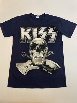 Kiss 2013 Concert T-Shirt Medium Navy and White Monster Tour