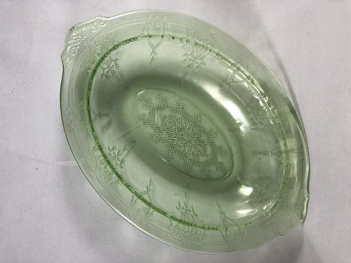 Anchor Hocking Depression Glass Princess Green 9" X 7" Serving Bowl Vegetable ❤️