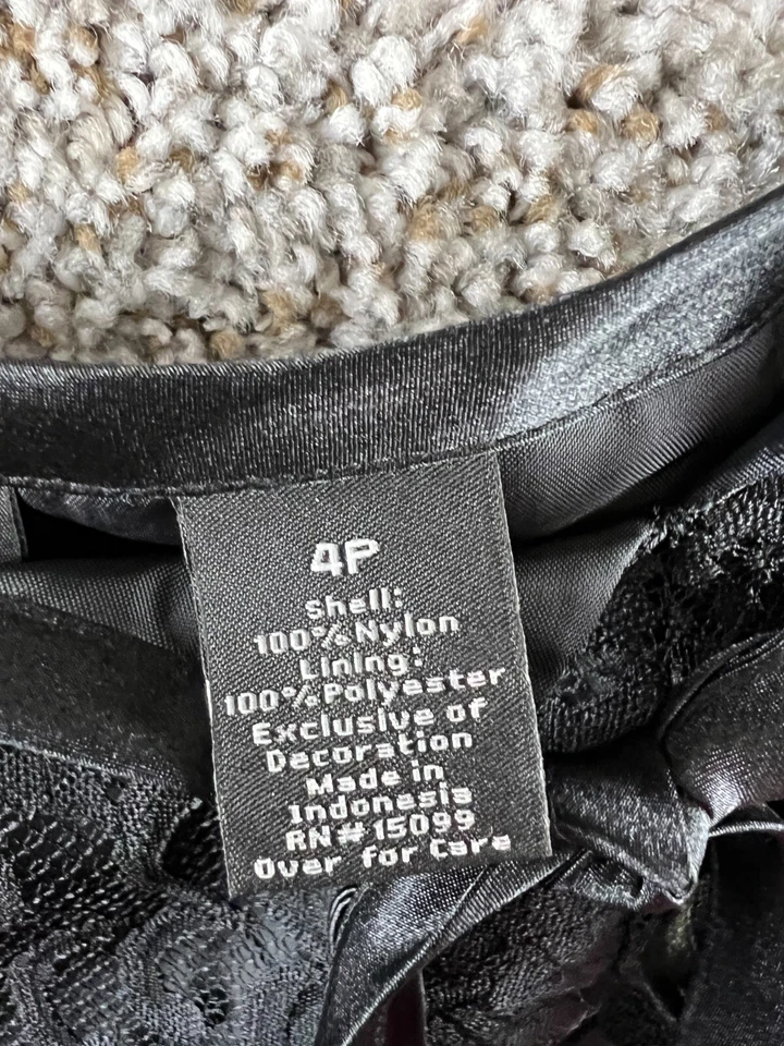 Falda Apostrophe Encaje Línea A Para Mujer Talla 4P Negra Forrada Falda Corbata Cintura Foto 3 de 4