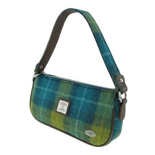 Authentische Damen-Handtasche Harris Tweed in Blau & Grün Tartan LB1217-FARBE 114 - Bild 1 von 1