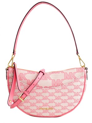 Michael Kors Damen Tasche Umhängetasche Dover MD Half Moon Shldr Bag Tea Rosa