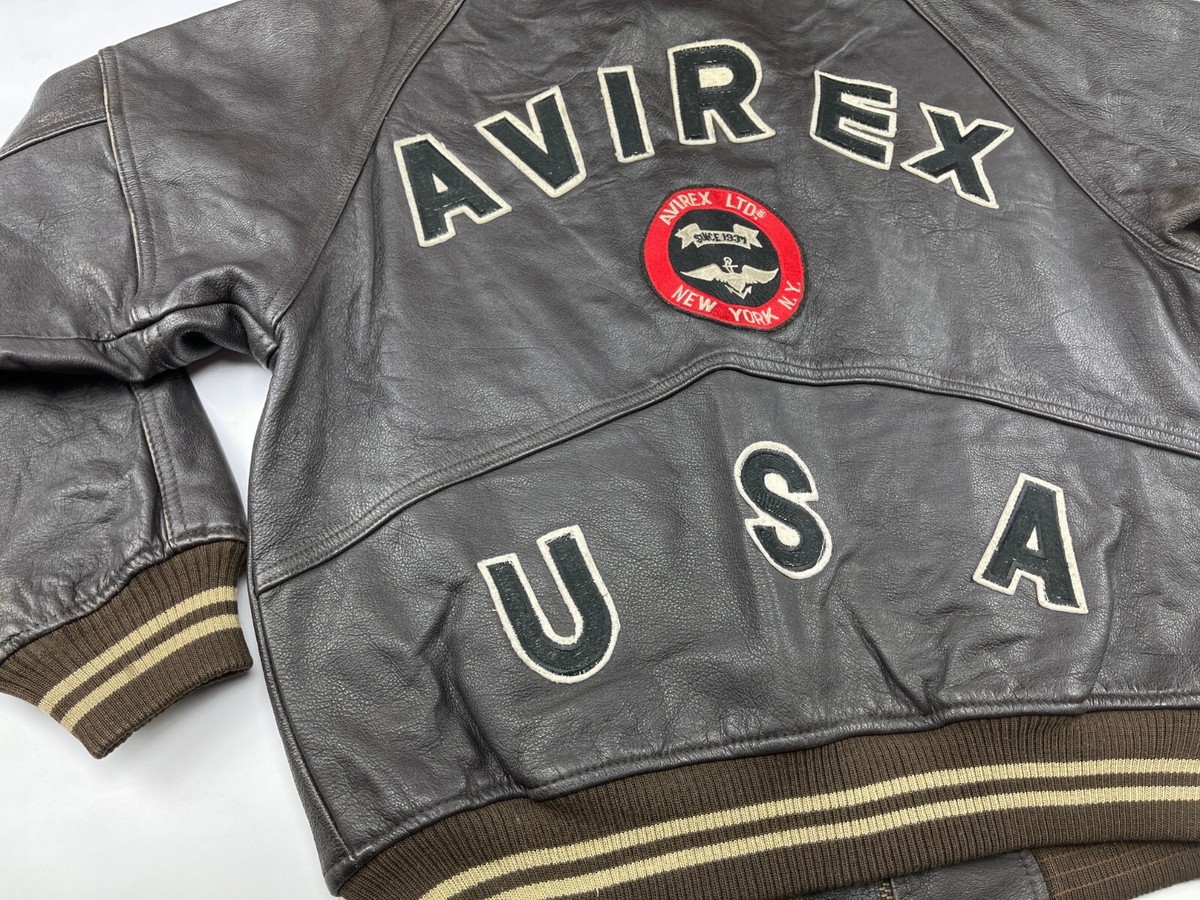 AVIREX leather jacket, vintage varsity, 90s hip hop 1990s AVIREX leather jacket, vintage varsity, 90s hip hop 1990s