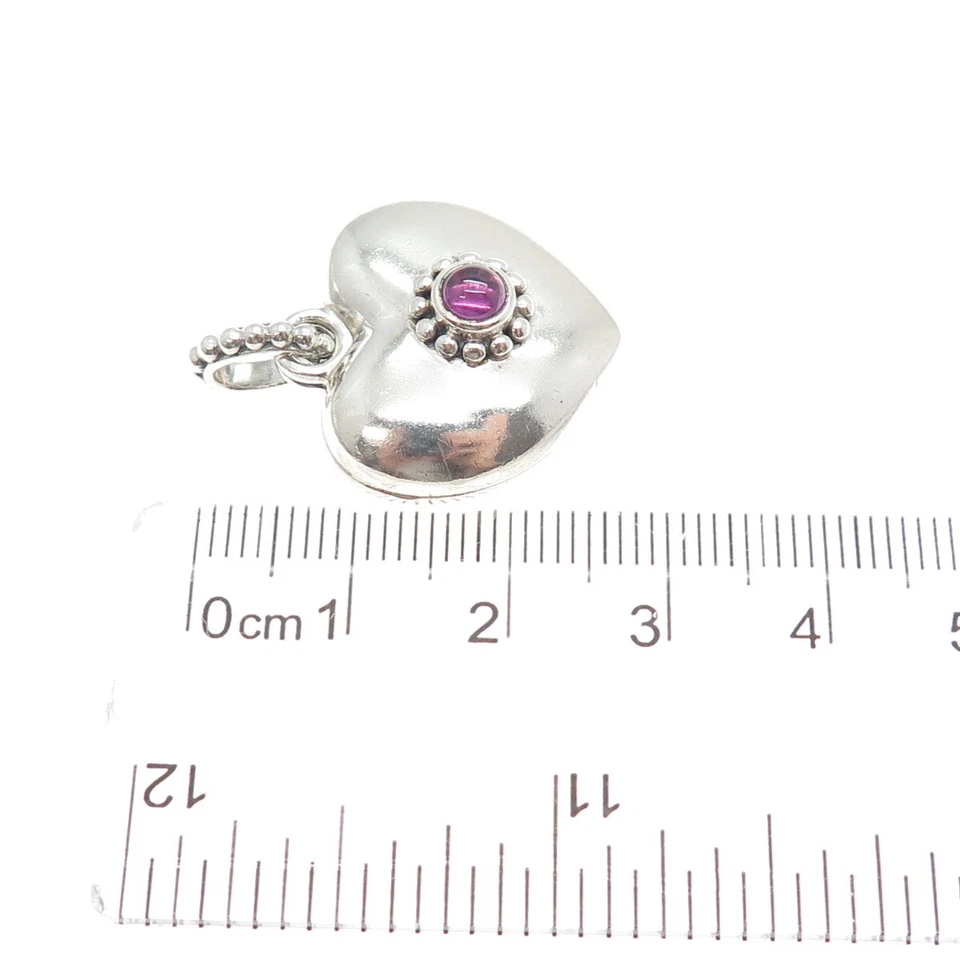 PANDORA Sterling Silver Real Round-Cut Amethyst Treasured Heart Locket Pendant - Image 3 of 4