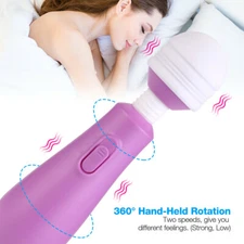 Purple Waterproof Multispeed Handheld Massager Vibrator Wand Vibrating Massage