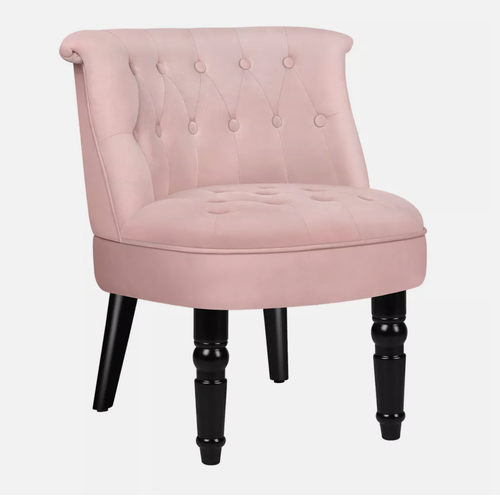 Alfordson Armchair Wingback Velvet Tufted Pink