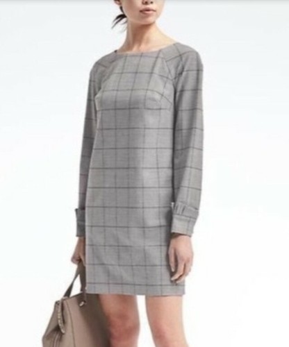 Long Sleeve Ruffle Cuff Shift Dress Sz 