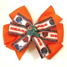 Beautiful Large Chicago Bears Inspired Hair Bow for girls.
