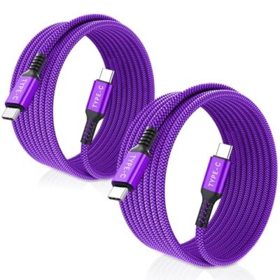  iPhone 16 15 Pro Max Charger Cable,USB C to USB C 100W Cable 10 FT Purple