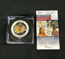 Bob Probert Signed Chicago Blackhawks Official Game Puck JSA COA KK15748