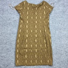 Ralph Lauren dress women's M Geometric Western snakeskin alligator gold