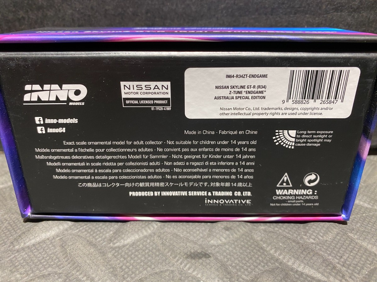 1/64 INNO NISSAN SKYLINE GT-R R34 ENDGAME AUSTRALIA SPECIAL