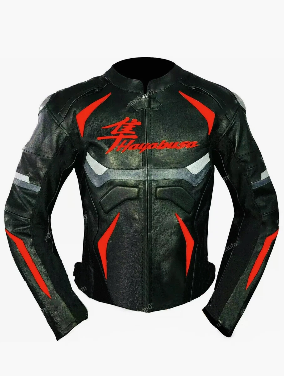 New HAYABUSA SUZUKI Motorbike Motorcycle Leather Jacket Racing