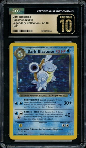 2002 Pokemon Dark Blastoise #4 Legendary Collectio Holo CGC 10 PRISTINE POP 1