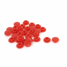 31Pcs 3.2mm Hole Dia Red Plastic Pushbutton Tactile Switch Caps Cover