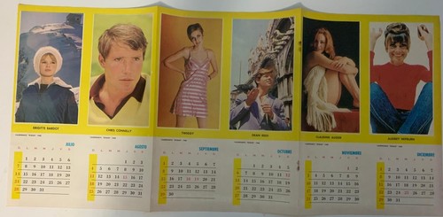 URSULA ANDRESS FOTO COPERTINA 1967 ECRAN 1968 PIEGHEVOLE 12 ATTORI CALENDARIO CILE - Foto 9 di 9