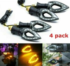 4x 12 LED UNIVERSAL MOTORCYCLE MOTORBIKE TURN SIGNAL INDICATORS LIGHT LAMP AMBER