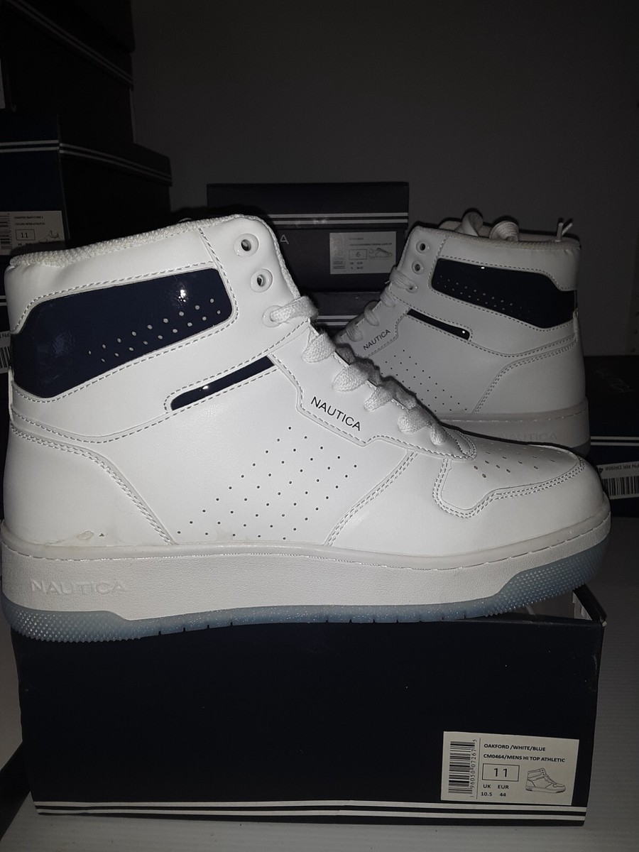 NAUTICA OAKFORD/white/blue MENS SZ 11 HI TOP ATHELTIC NEW NIB