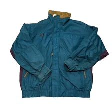 Vintage Men's Colombia Bugaboo Full Zip & Button Blue Snow/Rain Jacket - Size L
