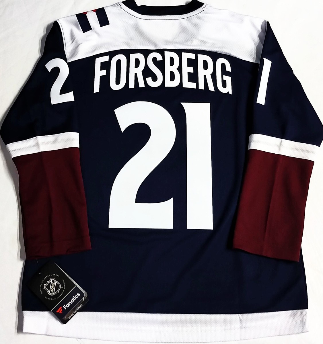 NWT-YOUTH-L/XL PETER FORSBERG COLORADO AVALANCHE 3rd FANATICS NHL